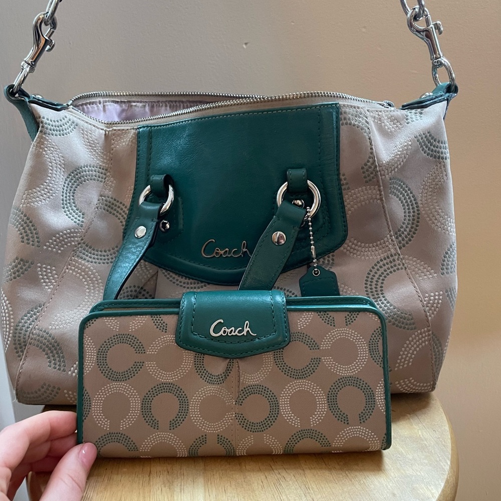 Coach bag and wallet set